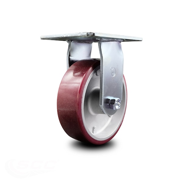 6 Inch Heavy Duty Top Plate Poly on Aluminum Rigid Caster with Ball Bearing SCC